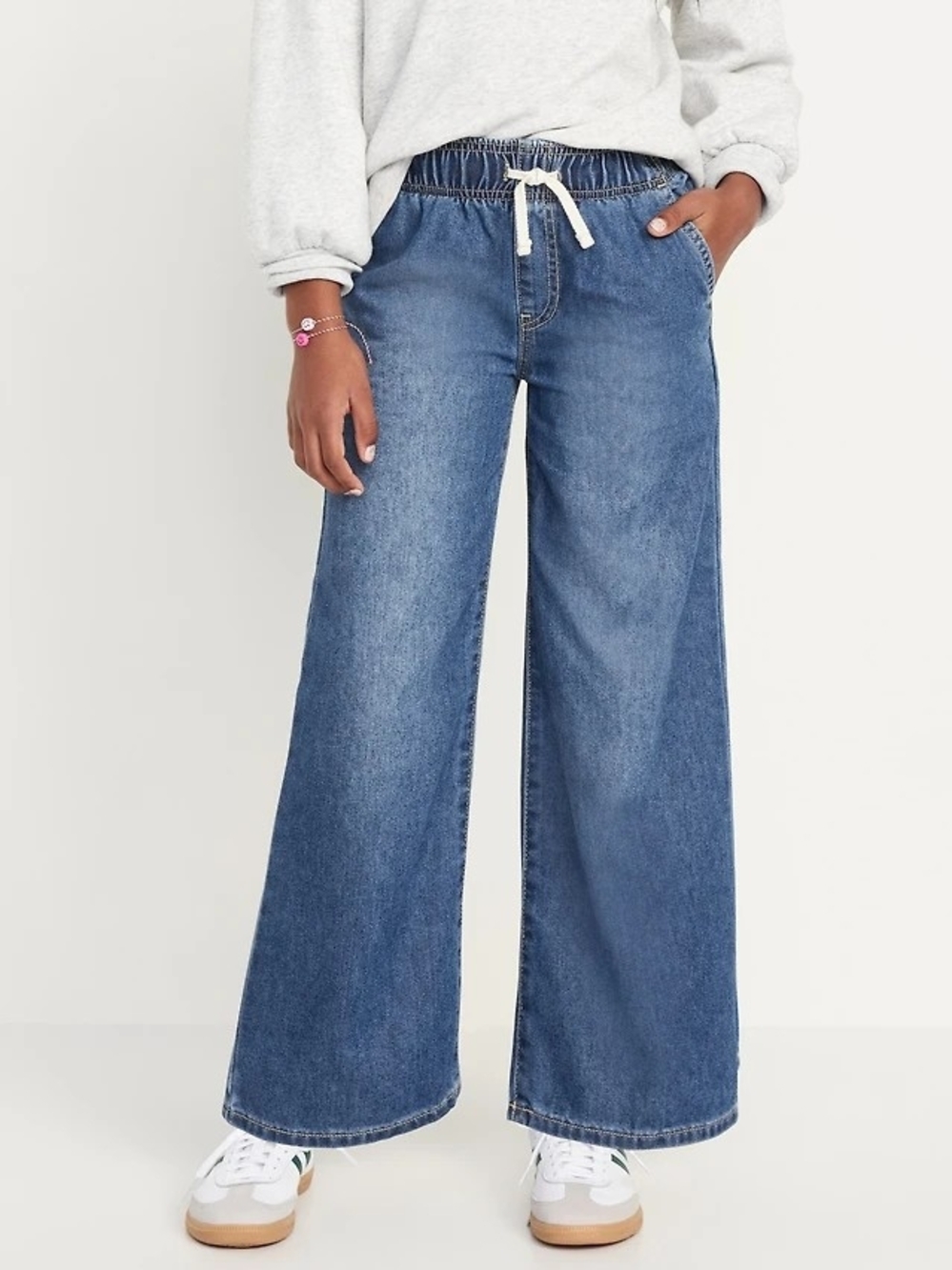 Old Navy Girls Mid-Rise Wide Leg Baggy Medium Blue Jean Size XL 14-16